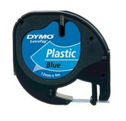 91205 Dymo Letratag plastictape 12mm Blauw