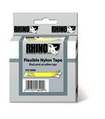 18433 Rhino Vinyl tape 19mm Zwart op Geel