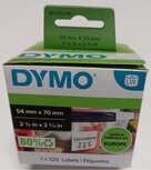 99015 Dymo groot Multifuntioneel etiket 54X70mm á320 st 99015 Dymo groot Multifuntioneel etiket 54X70mm á320 st