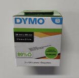 99010 Dymo smal adres etiket 28X89mm (2 rollen á130) 99010 Dymo smal adres etiket 28X89mm (2 rollen á130)