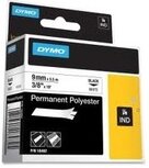 18444 Rhino Vinyl tape 12mm Zwart op Wit 18444 Rhino Vinyl tape 12mm Zwart op Wit
