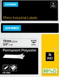 18484 Rhino Polyester tape 19mm Zwart op Wit