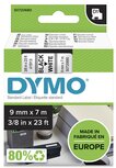 40913 Dymo D1 tape 9mm ZWART op WIT