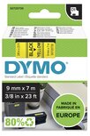 40918 Dymo D1 tape 9mm Zwart op Geel 