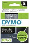 45020 Dymo D1 tape 12mm Wit op Transparant 