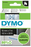 45014 Dymo D1 tape 12mm Blauw op Wit 